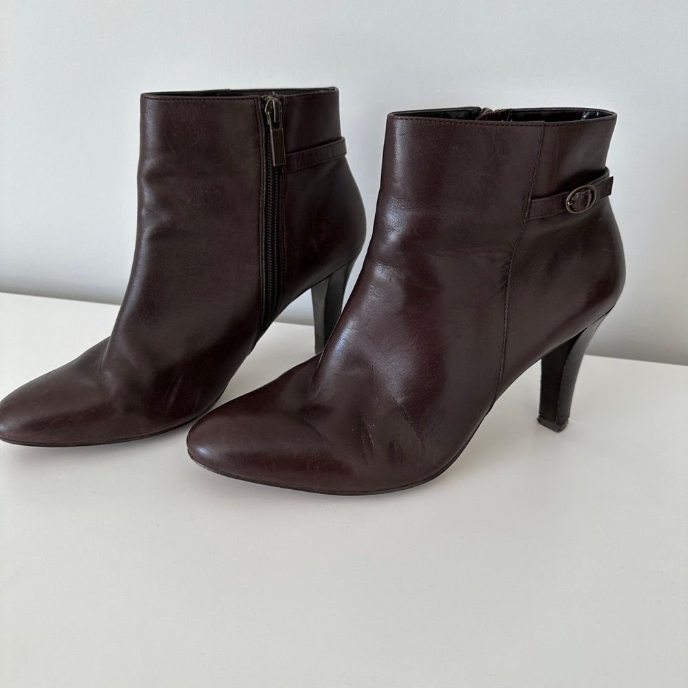 Elegant Brown Leather Ankle Boots